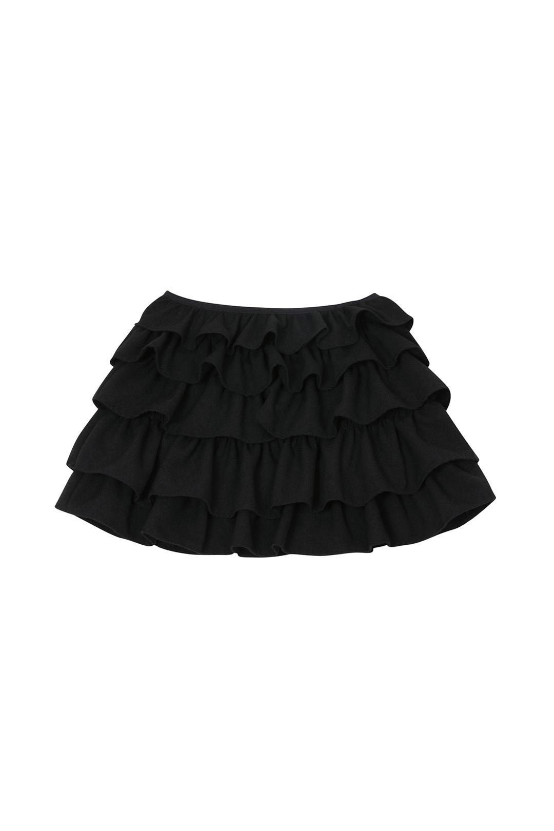 HEAVY FLARE SKIRT IN BLACK