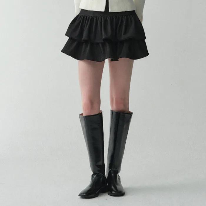 Denim Cancan Mini Skirt