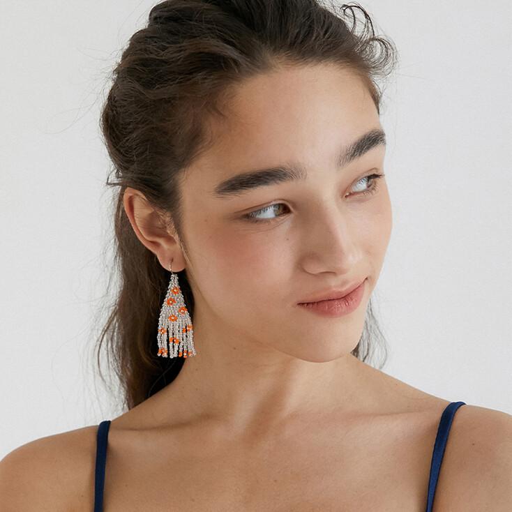 Orange Bloom Earrings