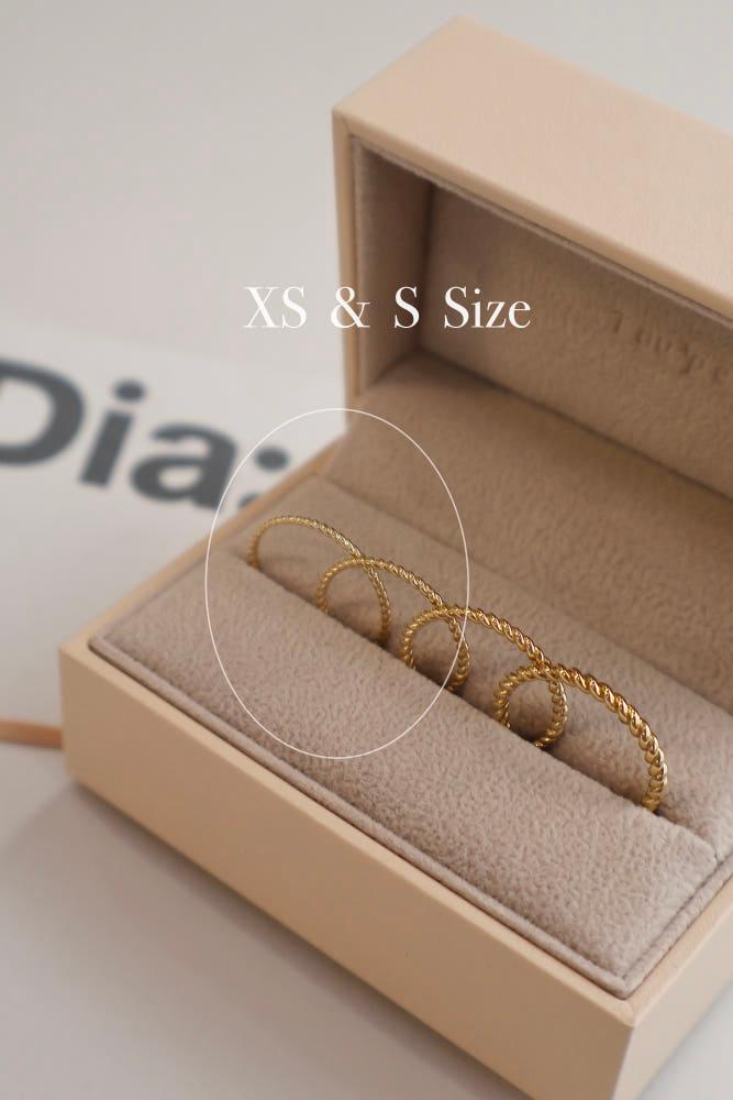 토프 페이 링 (XS, S) - 14k gold 데일리 꼬임 심플 레이어드 금반지