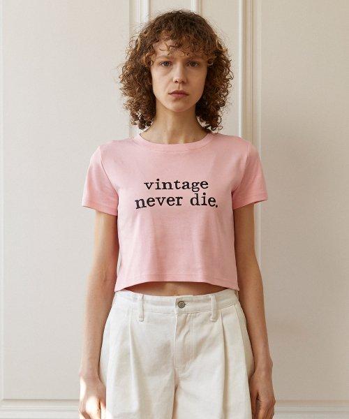 프린팅 크롭탑 (핑크)