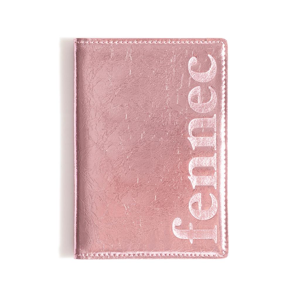 METALLIC PASSPORT CASE - METALLIC PINK