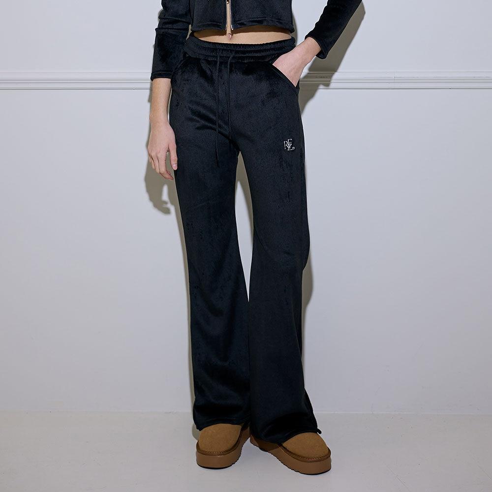 Velvet Boots Cut Pants [Black]