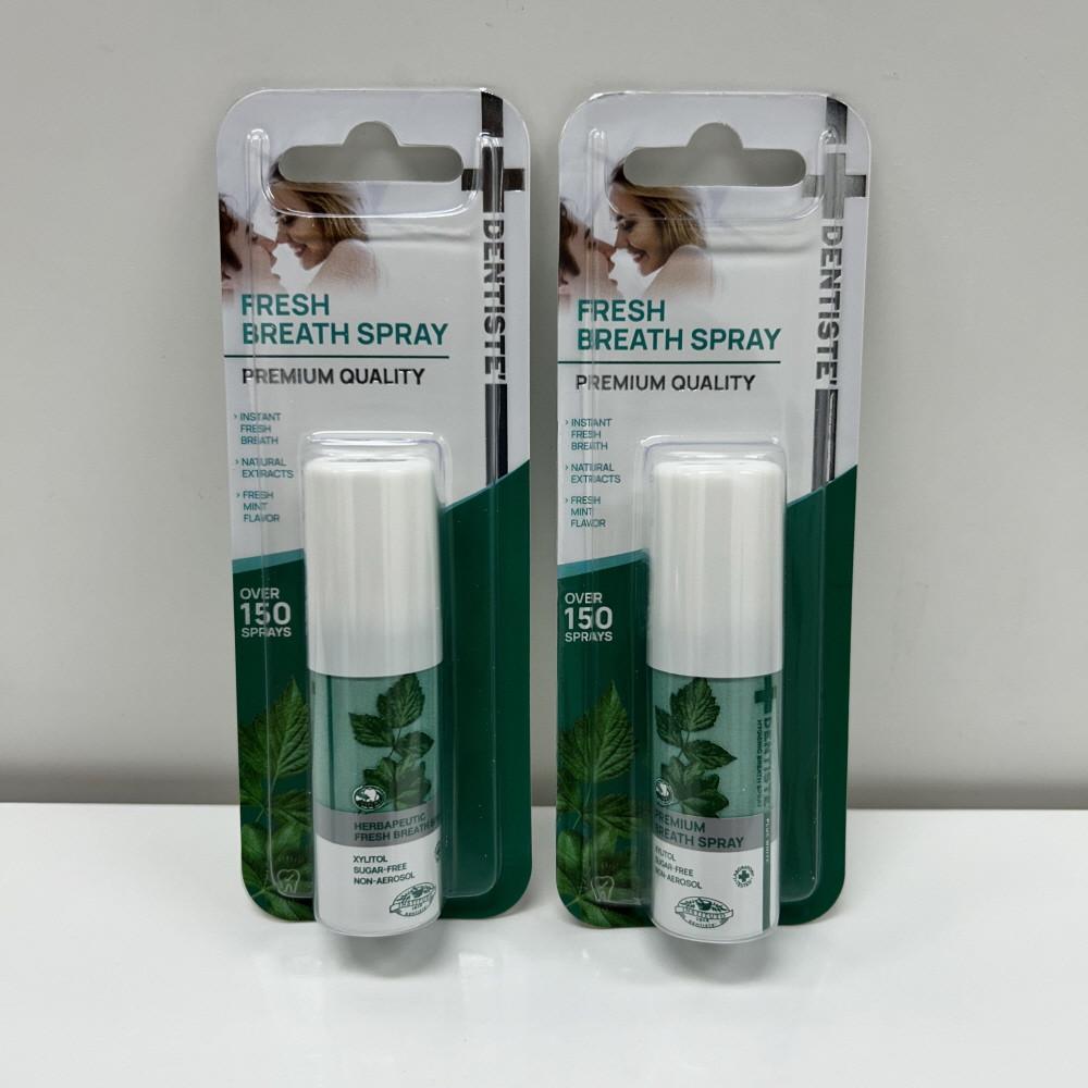 올리브영 덴티스테 스프레이 마우스 입냄새 구강 후레쉬 브레스 15ml 2개입 구강청결제