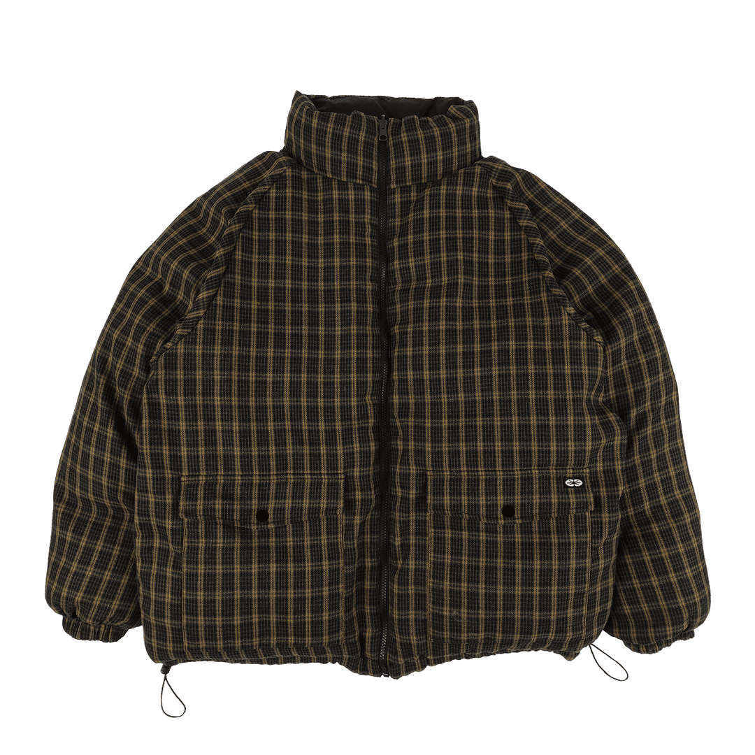 Reversible Check Padded Jacket Black