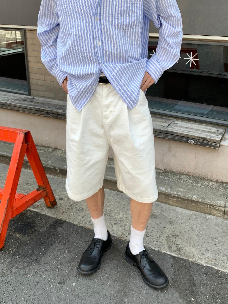 Re blanc denim bermuda half pt