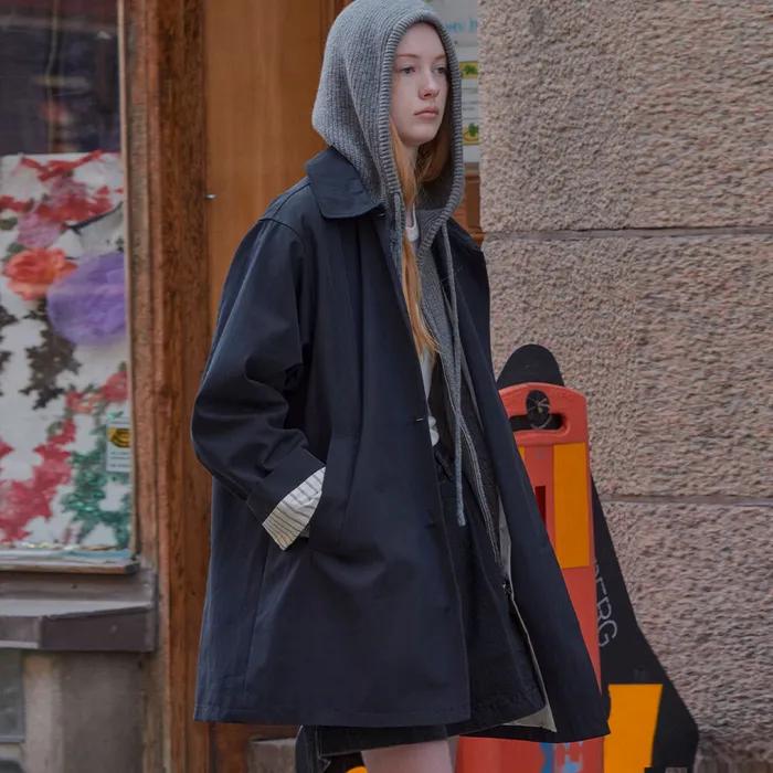 [8차:10/31 예약배송] Rollup cotton half coat_Navy
