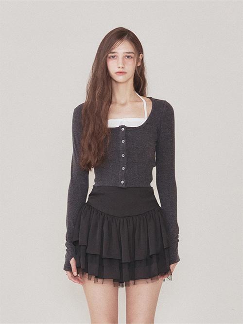 낫 유어 로즈(NOT YOUR ROSE)  루나 가디건 세트 (차콜) - 사이즈 & 후기 | 무신사