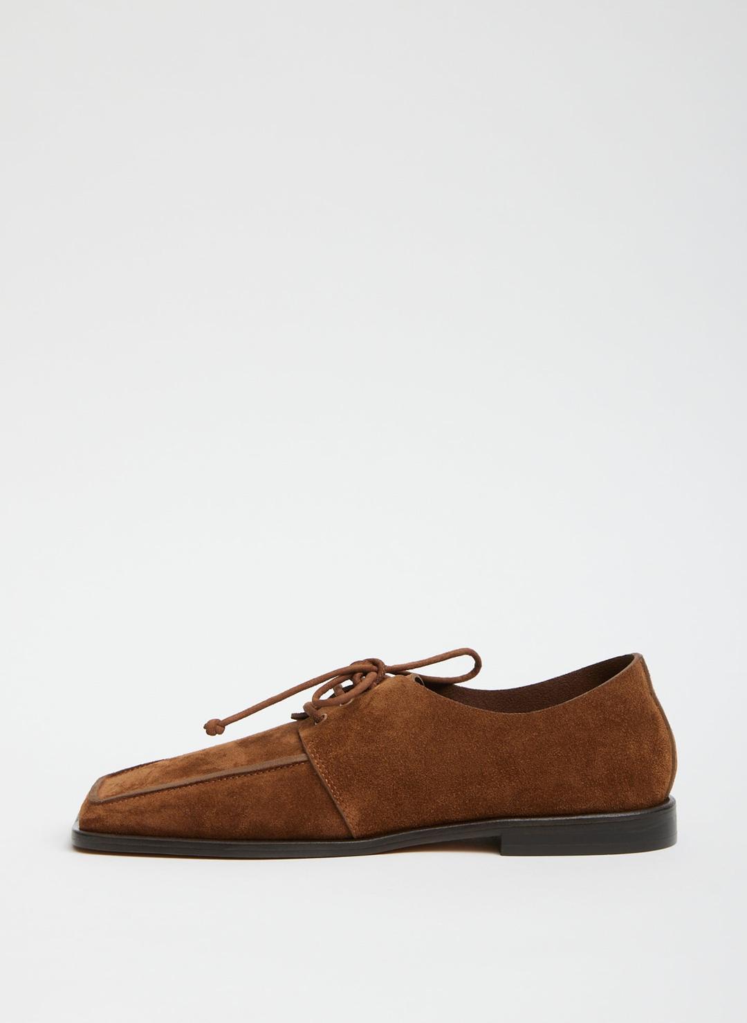Suede Brody Square Toe Loafer - Hazelnut Brown / 35 / SU24BR2116