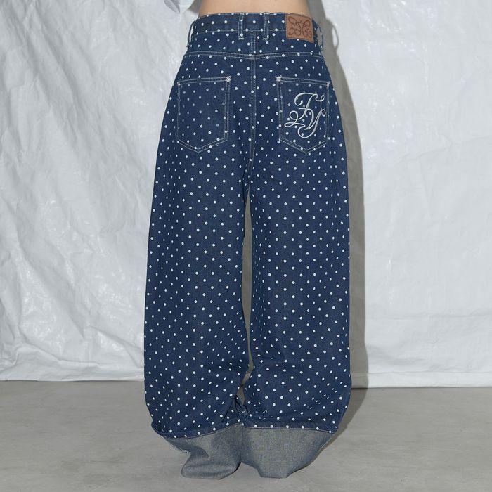 STRING DOT ROLL-UP PANTS (BLUE)_F25QD890