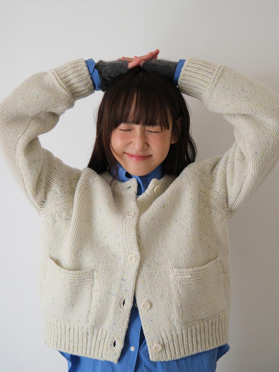 moui Chip wool nep cardigan (IVORY)