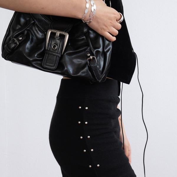 Stud Banding Micro Shorts (Black)