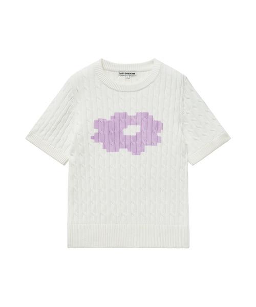 PIXEL CREWNECK KNIT ivory