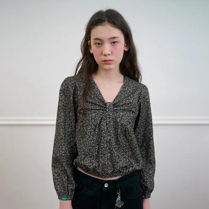 268. Tiny Flower Blouse_Black