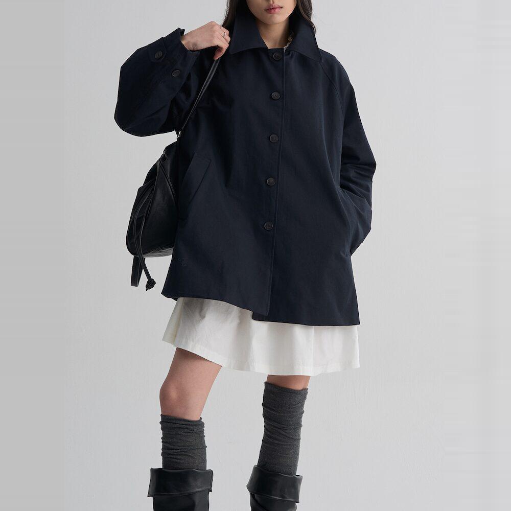 에잇세컨즈 하프 트렌치 코트  네이비 (35623TCM1R)