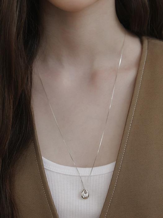 [단독](실버925) 글림 페블 롱 목걸이 NZ2430