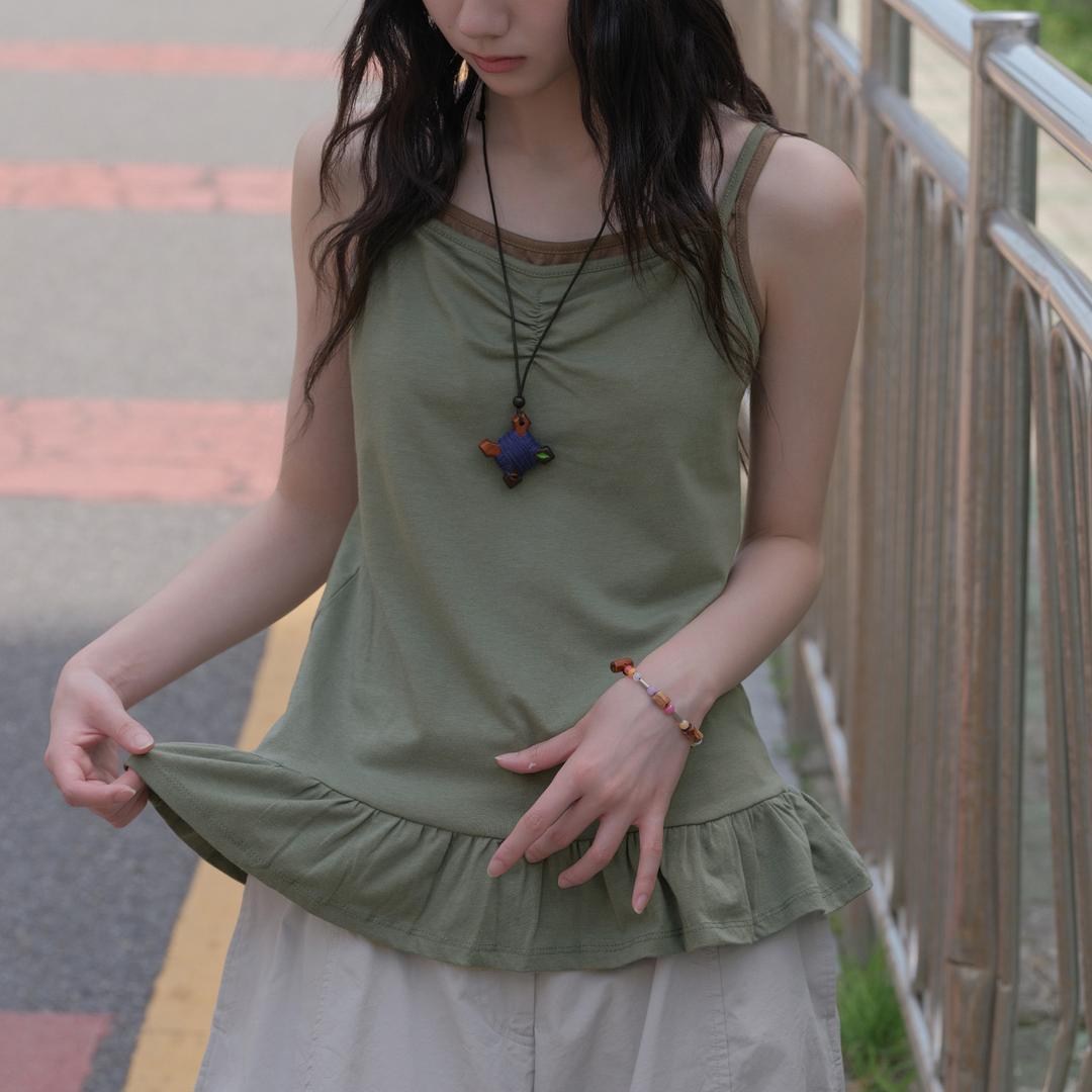 틸데서울 허쉬 레이어드 프릴 모달 나시 4color