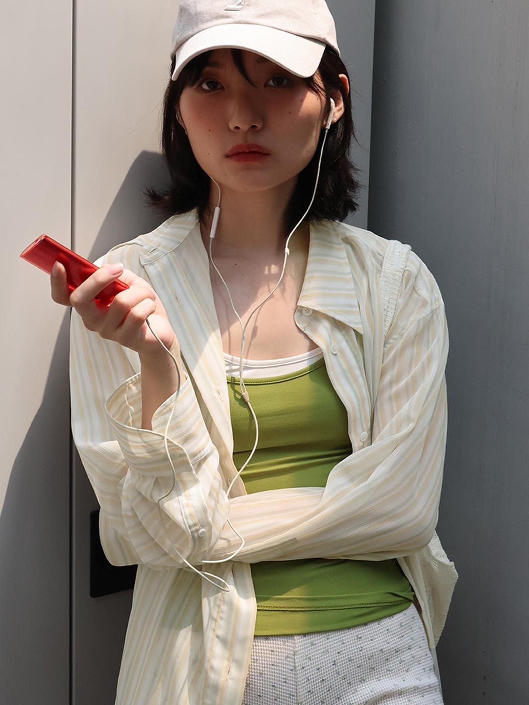 Sheer Striped Shirt [3 COLOR]