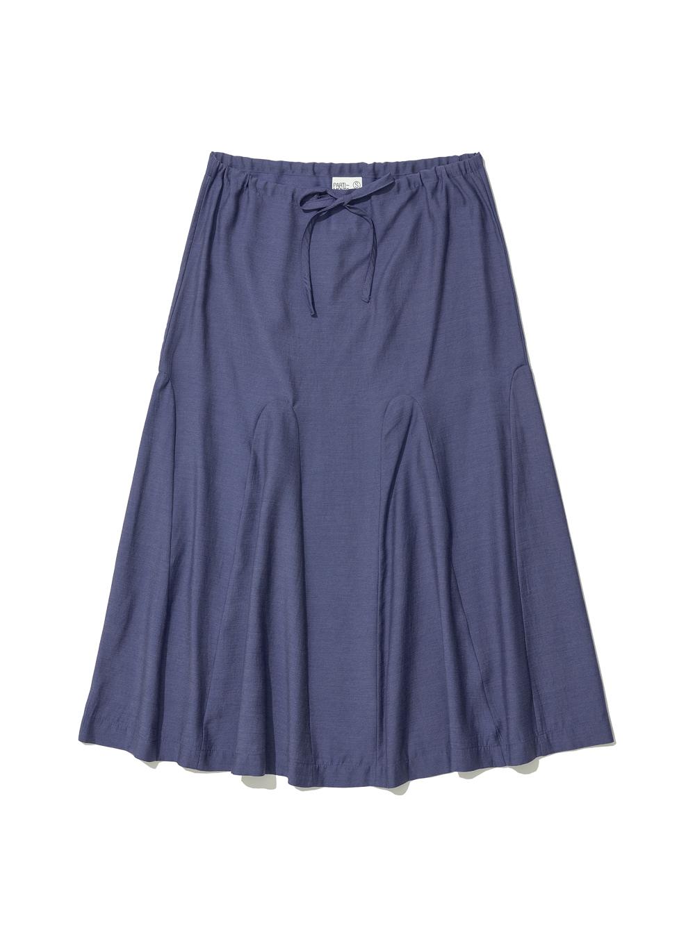 [WOMEN] SHEER GORED MIDI SKIRT_PURPLE