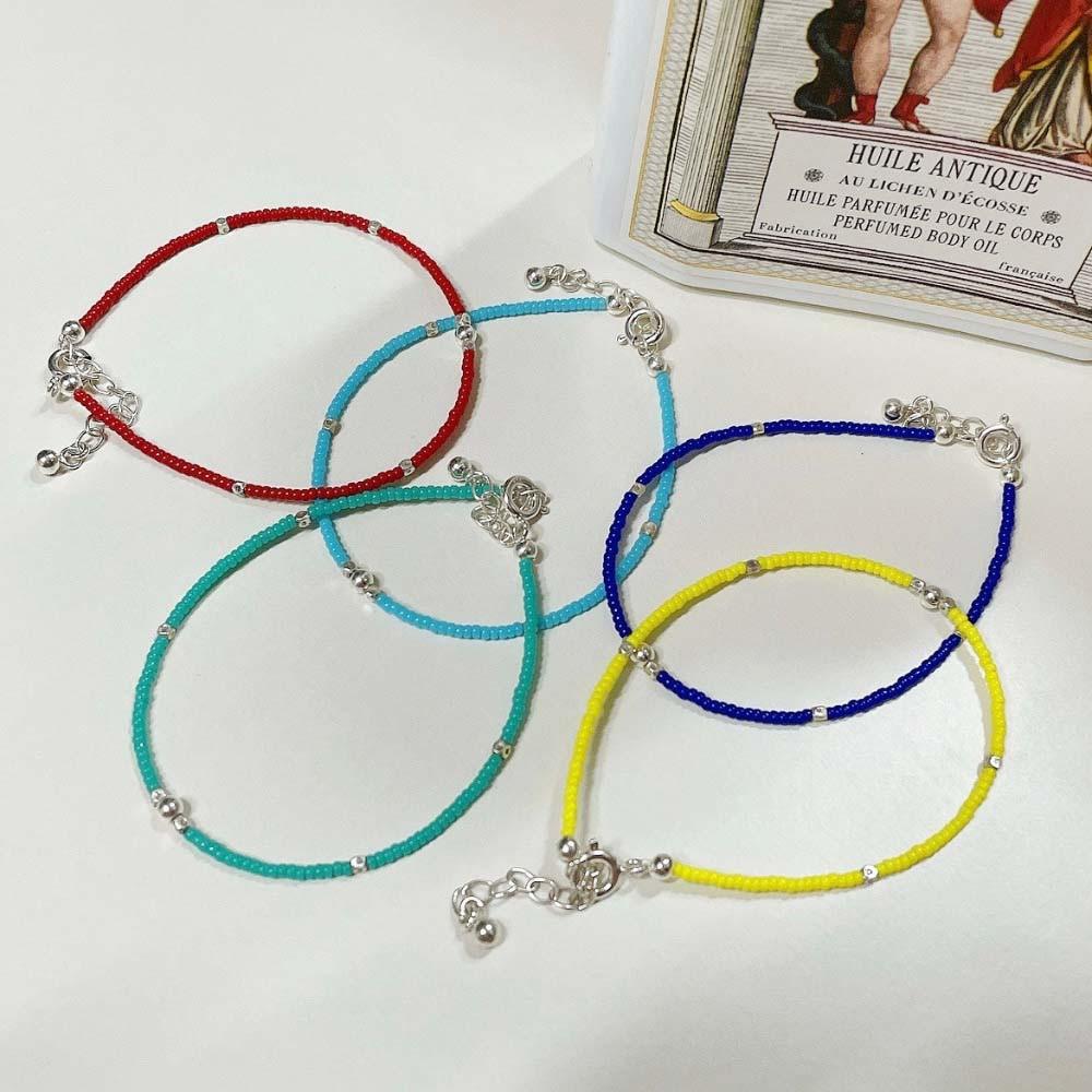 [어나더베이스] 컬러 비즈 브레이슬릿 silver925 비즈팔찌 미니 컬러풀 포인트