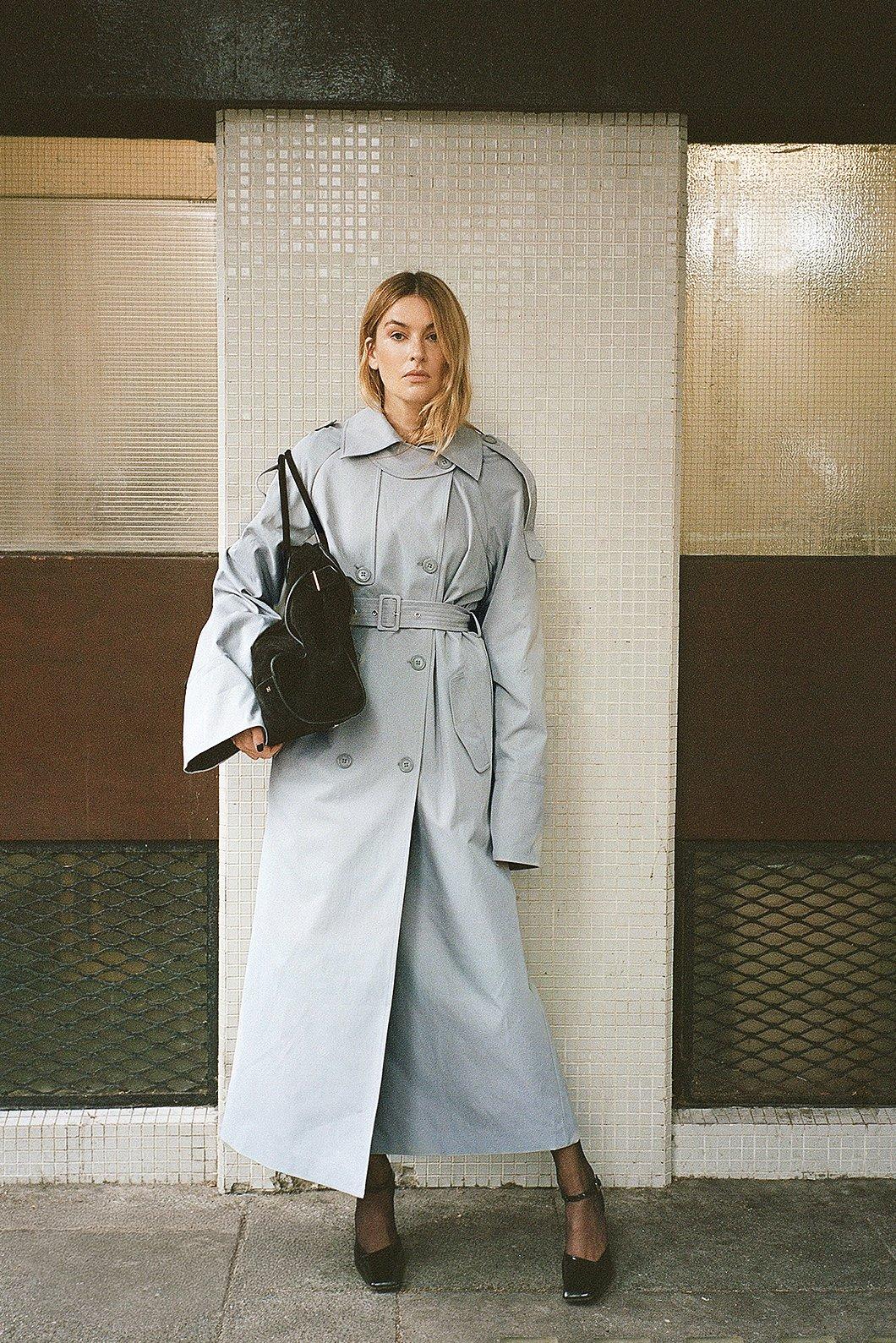 Oversized Corduroy Detail Trenchcoat