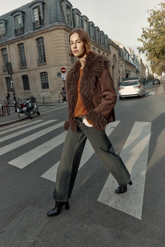 페이크 퍼 더블 페이스드 점퍼