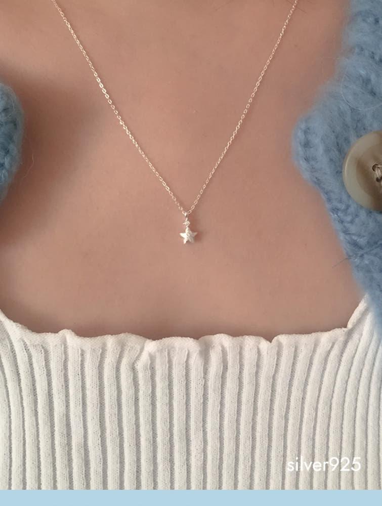 (모앳/목걸이) matt mini necklace (silver925) 실버 매트 펜던트 미니 은 귀걸이