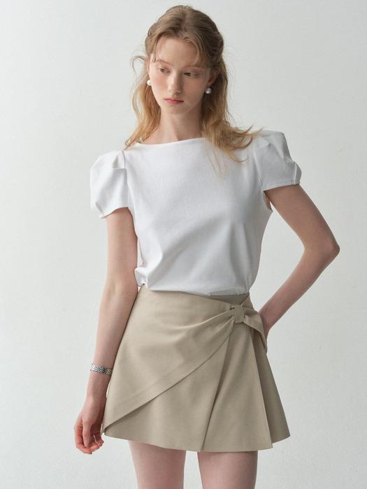 Ribbon Pleats Mini Skirt(3color)