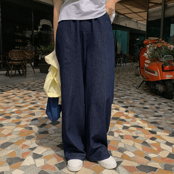 [구김X][MADE] 메잇 밴딩 와이드 데님팬츠[44~110]