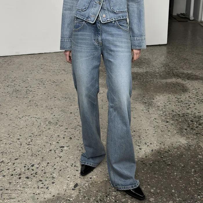 DENIM TRUCKER PANTS (BLUE)