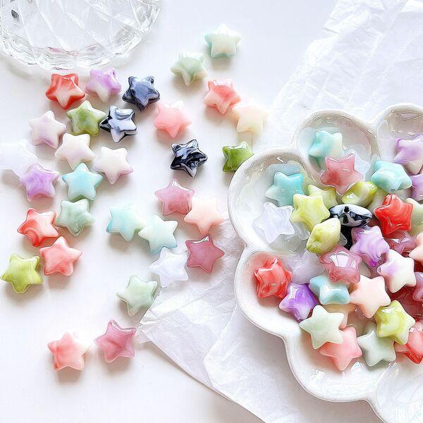 [15g]관통형 15.5mm 마블 별 믹스 PAB179-1 비즈공예 악세사리 키링재료