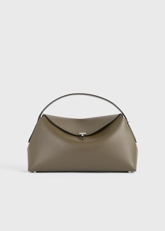 티-락 그레인 레더 탑 핸들 다크 토프 - 다크 토프 - TOTEME