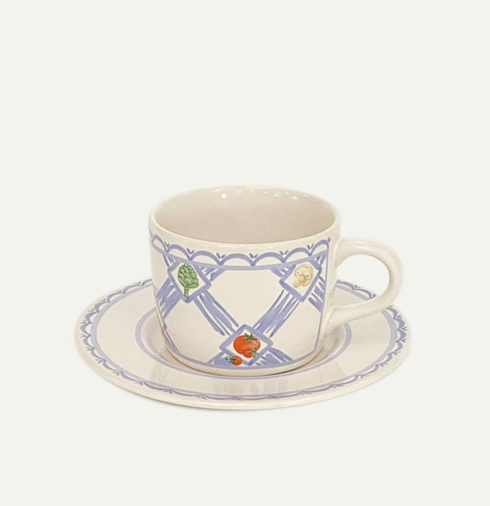 [VINTAGE] country market cup & saucer set