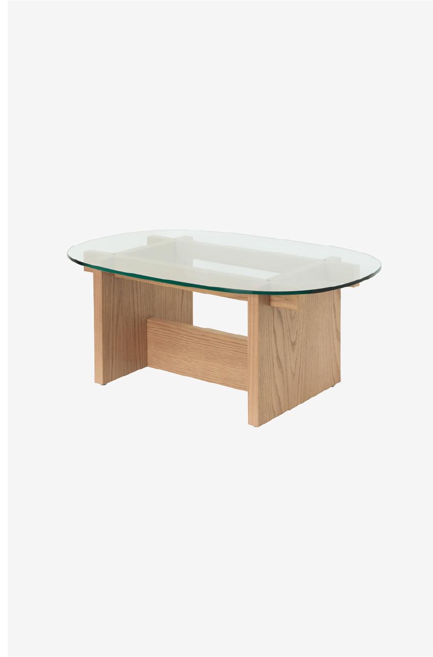 Round Sofa Table - White Oak