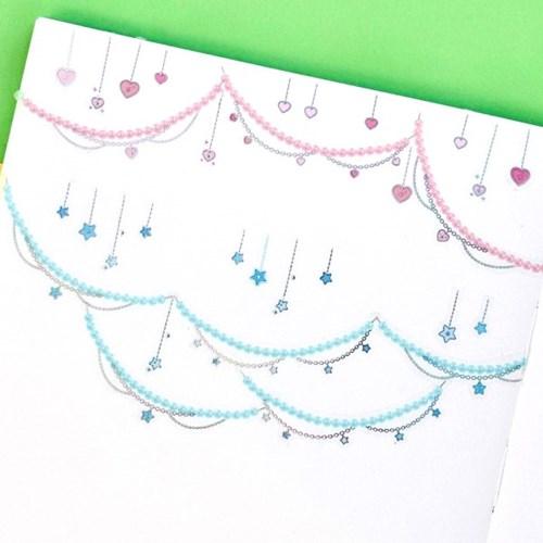 3D박 진주 가랜드 키스컷 마스킹테이프(2종)