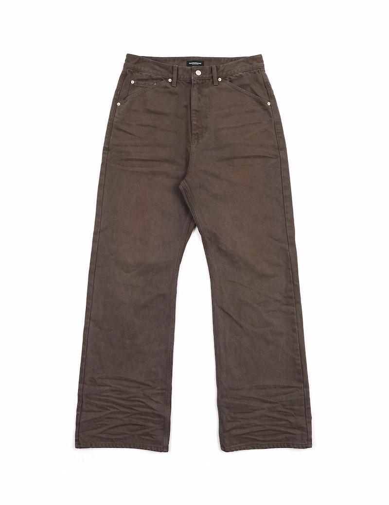 FAR WRINKLED WASHED PANTS (BROWN)