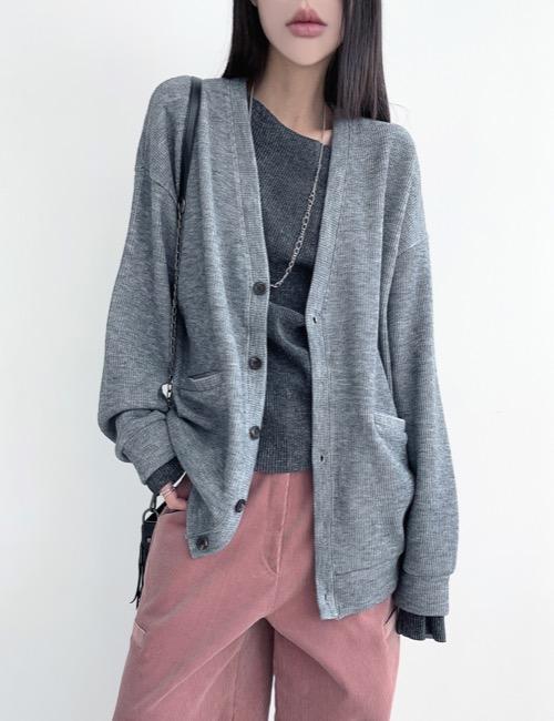 soft pocket knit loose cardigan