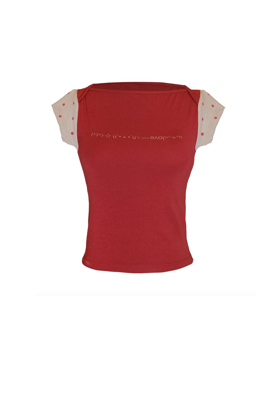 Polkadot Crop Top Red