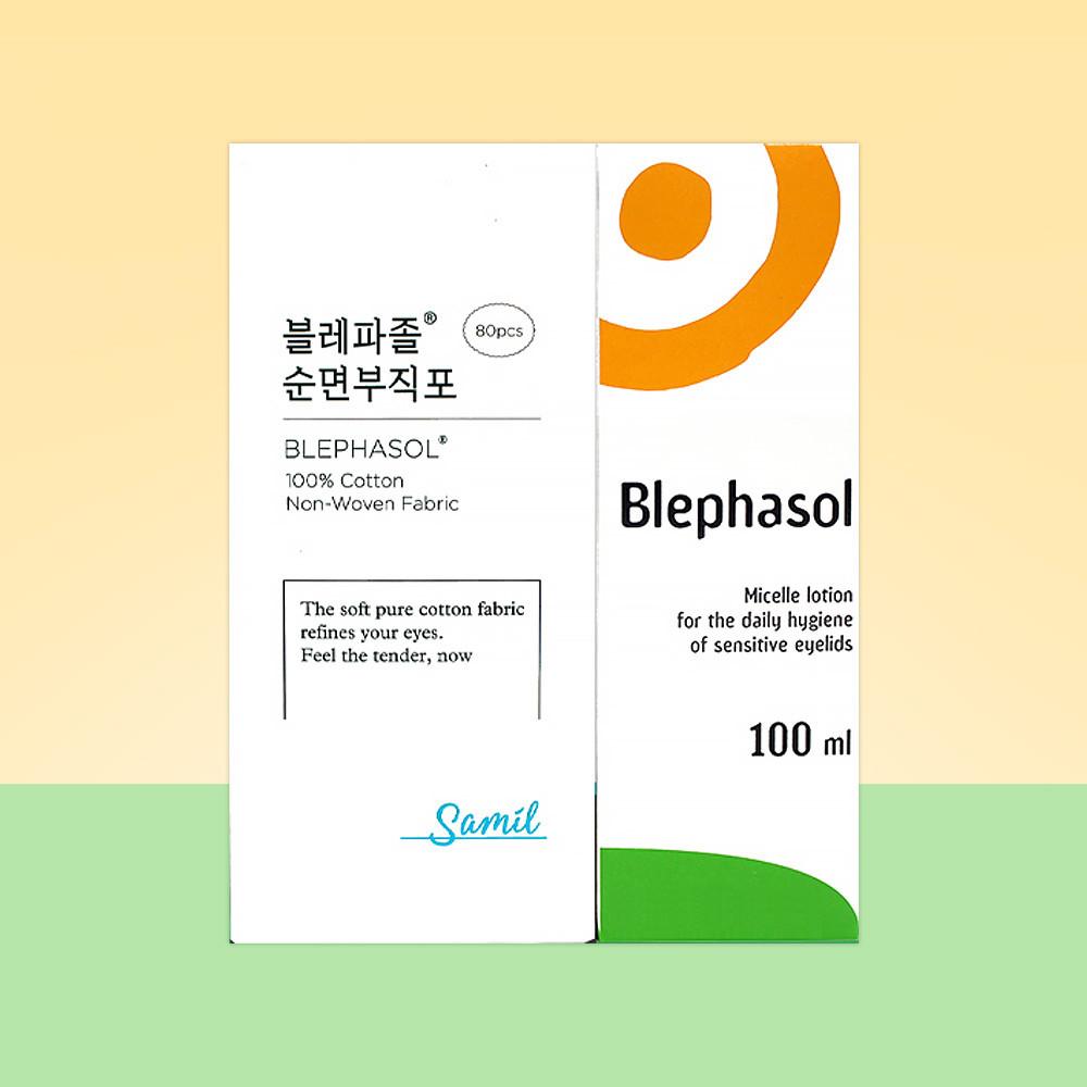 블레파졸 아이리무버 클리너 100ml+부직포 80매 마이봄샘청소 청결제 눈꺼풀세정제