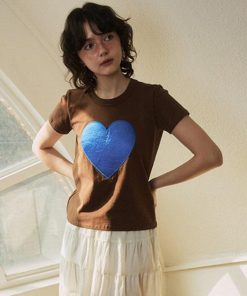 Heart Applique Tee (Brown)