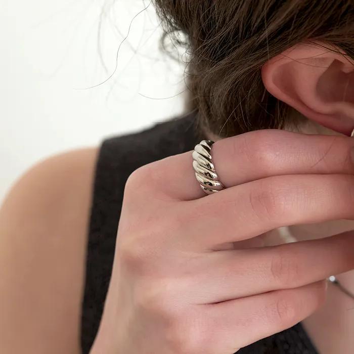 bold rope ring (R002_silver)