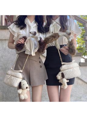 インパン裏地付きハイウエストミニスカート[dk1182]