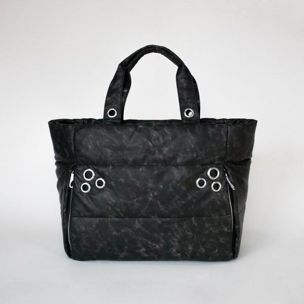 MY EYELET TRAVEL BAG ash black