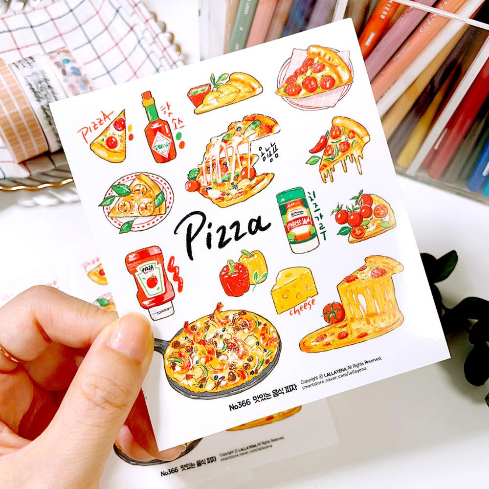 맛있는 음식 피자 다꾸 인스 인쇄소스티커 No366