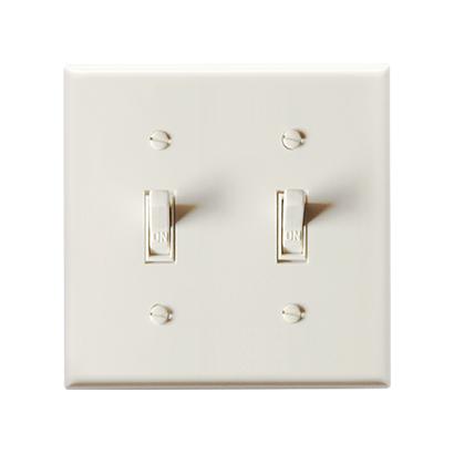 Toggle switch plate_2구 Almond(Plain)