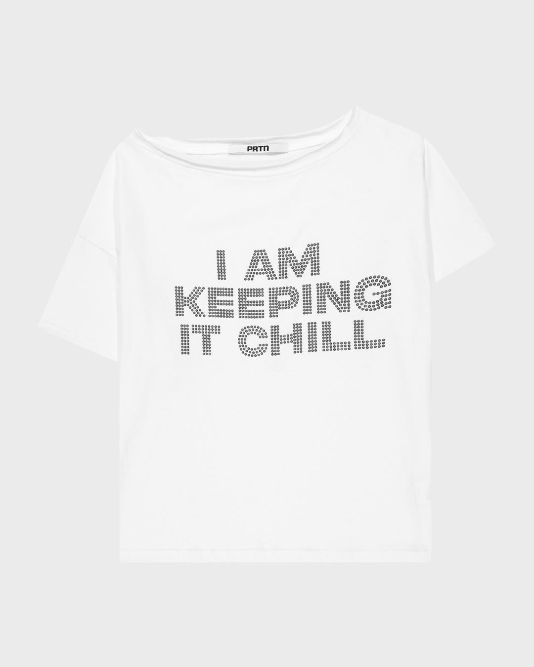 HOTFIX ONE-SHOULDER UNBALANCE T-SHIRT-WHITE