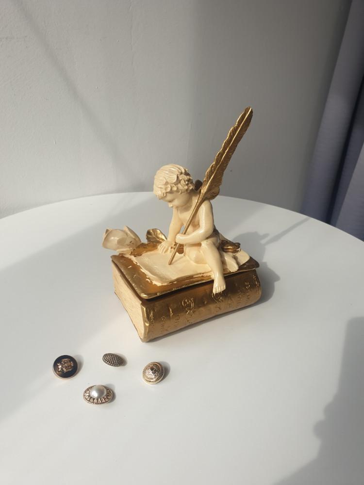 편지 쓰는 천사 책 보석함 엔틱 앤틱 빈티지 오브제