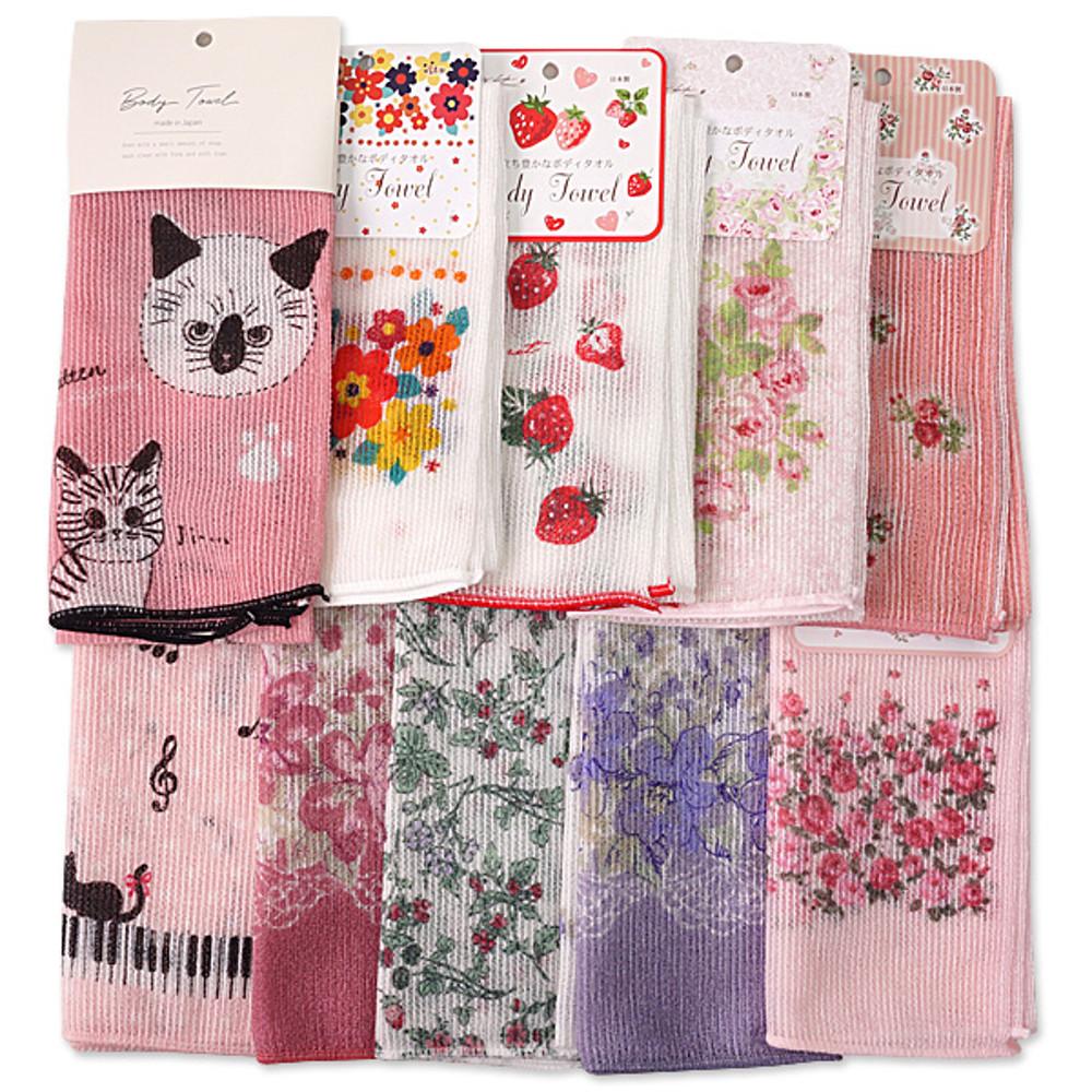 부드러운 샤워타올 일본 코지 나염 저자극 샤워타올(1P)