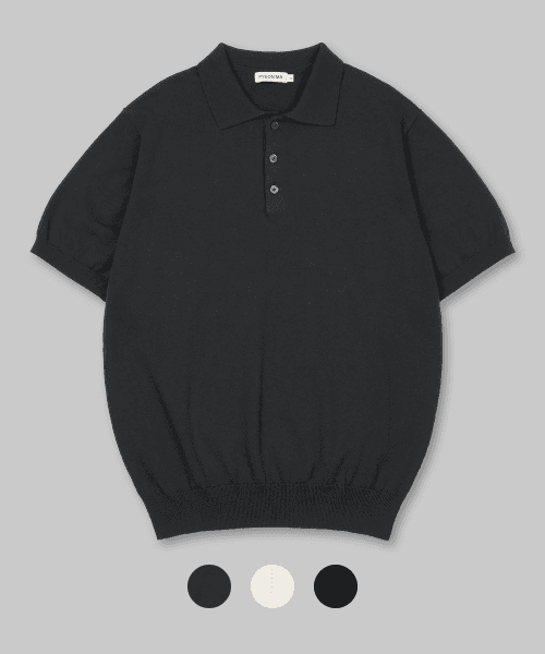 Cotton Short Sleeve Polo Knit - 3color