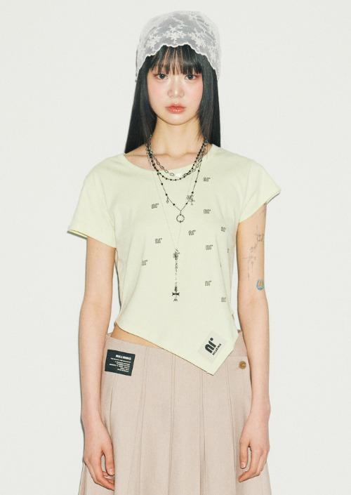 T10.00 Unbalanced Short-sleeved T-shirt _ Lime